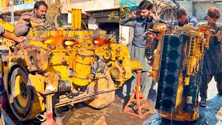 How to Rebuild Komatsu Bulldozer Engine Completely  Restoretion of Komatsu D335 Engine [upl. by Dixil]