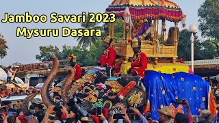 Jamboo Savari Mysuru Dasara 2023 ಜಂಬೂ ಸವಾರಿ 2023 ಮೈಸೂರು ದಸರ Golden Howda at Mysuru Ambavilas Palace [upl. by Speroni]