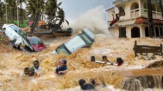 Terrifying footage of devastating flooding due to record monsoon rains in India [upl. by Vogel273]