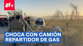 Camioneta choca de frente contra camión de gas en Torreón  N [upl. by Lednar]