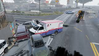 NPCs Curved Road Accident in Grand Theft Auto V  Cars No Break [upl. by Cogswell565]