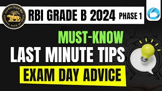 RBI Grade B 2024 Phase 1 Last Minute Tips  RBI Grade B 2024 notification  Lakshmi Maam [upl. by Ingmar]