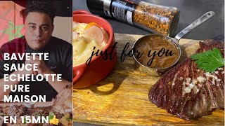 Recette Bavette D Aloyau Sauce Échalotes Purée Maison وصفة سهلة لتحضيرلحم بافيت صلصة بصل صغير بوري [upl. by Waki481]