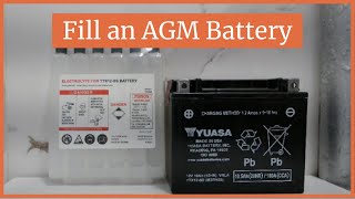 How to Fill an AGM Battery with Acid Using a Yuasa Motorcycle Battery [upl. by Einad755]