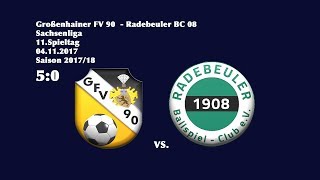 11Spieltag  Sachsenliga  201718  Großenhainer FV 90  Radebeuler BC 08 50 [upl. by Aileek]