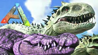 Ark Survival Evolved Super Indominus Rex Vs Deinosuchus I Rex Treta Jurassica 12 [upl. by Barnard931]