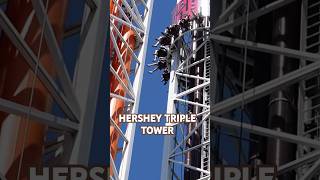 HERSHEY TRIPLE TOWER EXPERIENCE hersheypark hersheytripletower parkrides family amusementpark [upl. by Ecirtnahs780]