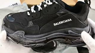 Balenciaga Triple S Clear Sole Sneakers in Black [upl. by Melvyn]