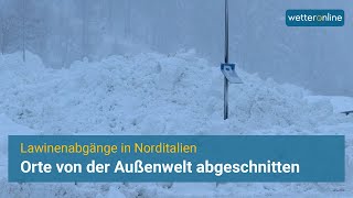 Nach Lawinenangängen Orte in Norditalien von Außenwelt abgeschnitten [upl. by Leber125]