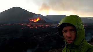 Main eruptive vent in Iceland grows forming a nearly enclosed spatter cone as lava fills valley [upl. by Sy]