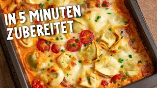 TORTELLINI AUFLAUF einfacher amp leckerer geht’s nicht vegetarisches Rezept [upl. by Ardnik128]