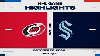 NHL Highlights  Hurricanes vs Kraken  October 26 2024 [upl. by Marka63]