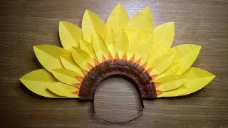 DIY FLOWER HEADDRESS SUNFLOWER FESTIVAL HEADPIECE [upl. by Nilra808]