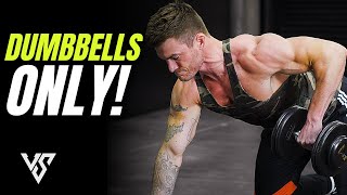 Full Back Workout with DUMBBELLS ONLY 7 Exercises  V SHRED [upl. by Tarra]