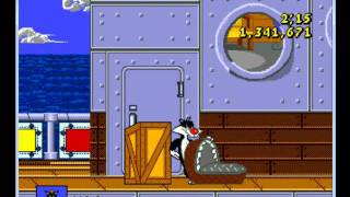 Sylvester and Tweety in Cagey Capers Mega DriveGenesis Level 7  Oceans of Trouble  Reupload [upl. by Berhley]