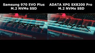 Cyberpunk 2077  Samsung 970 EVO Plus vs ADATA XPG SX8200 Pro Load Times v106 [upl. by Aday]