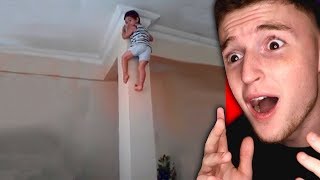 This kid can climb the walls like Spiderman [upl. by Ahsitnauq]