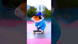 Chomiki w skateparku ai cute hamsters animation animals skateboarding [upl. by Repard]