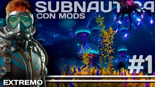 SUBNAUTICA EXTREMO solo una vida CON MODS 1 🌊🚀 Nuevas criaturas en las profundidades [upl. by Fendig]