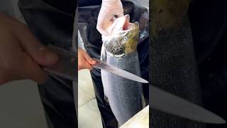 Big Salmon Cutting in Thailand food seafood salmon japan [upl. by Arraek]