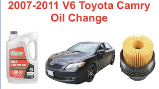 20072011 V6 Toyota Camry Oil Change [upl. by Joana]