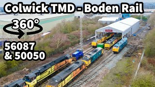 360° AERIAL VIEWS of Colwick TMD amp Boden Rail Engineering Including 56087 amp 50050 [upl. by Tiffi]