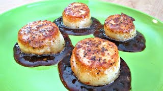 Sea Scallops  with Asian Secret Sauce  PoorMansGourmet [upl. by Attiuqram111]