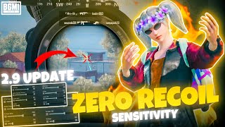 BEST ZERO RECOIL SENSITIVITY FOR ALL PLAYERS FOR 29 UPDATE IN BGMI💥Tips amp Tricks Mew2 [upl. by Cirdnek]