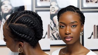 SIMPLE 4 FLAT TWIST ON 4C NATURAL HAIR  NATURAL HAIRSTYLE [upl. by Ddart]