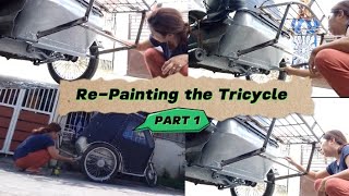 Re  Touch Painting of Corroded Tricycle  Re  Painting of an Old Tricycle to look like new  PART1 [upl. by Tanah]