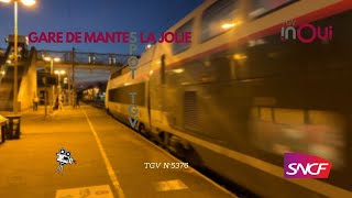 TGV N°5376 en gare de Mantes La Jolie Marseille Saint Charles  Le Havre [upl. by Anitsrihc]