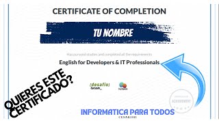 CURSO de INGLES para PROFECIONALES de IT con CERTIFICADO  🎁 GRATIS  CAPACITACION  MEJORAR CV [upl. by Kerrill]