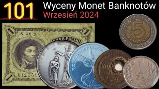 101 Wyceny Monet Banknotów Destruktów Wrzesień 2024 [upl. by Anerroc]