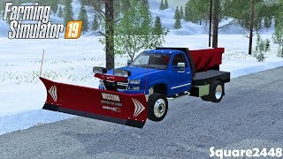 Silverado Plowing Snow  2006 Chevy 3500HD  Western Plow amp Salter  Goldcrest Valley  FS19 [upl. by Roxi598]