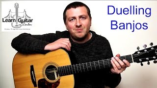 Duelling Banjos  Guitar Tutorial  Deliverance  Drue James [upl. by Ilagam]