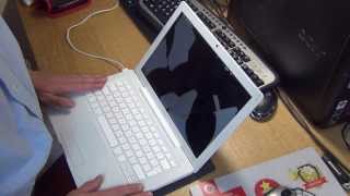 Screen Replace on Apple MacBook A1181 Take it from another laptop [upl. by Darwen56]