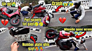 Heartstopping Wheelie Gone Awry🥲🥲🥲🥲 Brutal Crash amp Scooter Demolition🥵🥵🥵 [upl. by Hoagland]