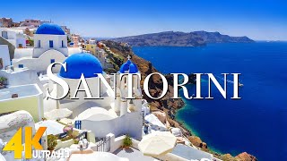 Santorini 4K  Scenic Relaxation Film With Inspiring Cinematic Music  4K Video Ultra HD [upl. by Elimac]