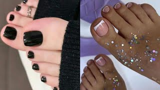 Admiringly pretty looking new year style shiny toe nails pedicure colors trends design ideas of 2024 [upl. by Kowatch]