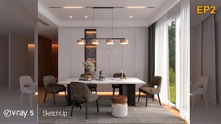 Vray 5 Sketchup Interior 5 [upl. by Huda]