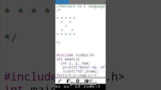 Pattern in CC language tutorial cpattern coding cs shorts [upl. by Ttoile]