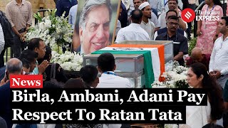 Adani Ambani Birla Indias Business Leaders Pay Tribute To Ratan Tata  Ratan Tata Last Rites [upl. by Ynnaf]