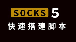 socks5搭建sk5代理搭建教程适合小白使用的一键搭建脚本 [upl. by Eramat]