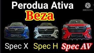 Perbezaan Spec Perodua Ativa X H amp AV [upl. by Adal]