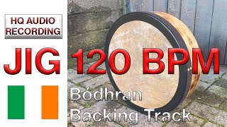 Bodhran Backing Track  Jig 120 BPM  Irish Traditional Music Drum Track [upl. by Ruberta]