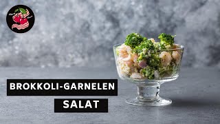 Brokkolisalat mit Garnelen  5 Minuten Rezept [upl. by Marcello]