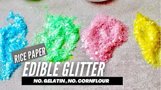 How To Make Edible Glitter From RICE PAPER No Corn Flour No Gelatin Cake Decorating Hacks [upl. by Atnuahc]