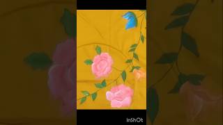 Fabric paint art flowers fashion painting trendingshorts drawing beautiful simple [upl. by Chae775]