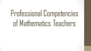 Professional Competencies of Mathematics Teacher BEd 126 by Mr Jai Parkash [upl. by Roose]