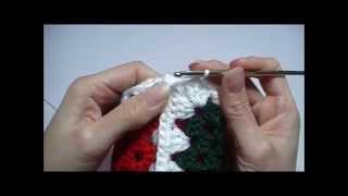 Granny squares aan elkaar haken met vasten [upl. by Ameehs]